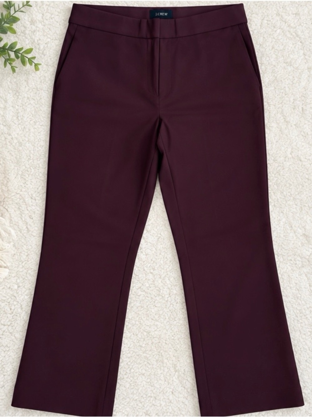 Jules & Leopold Burgundy Kick Flare Crop Pants